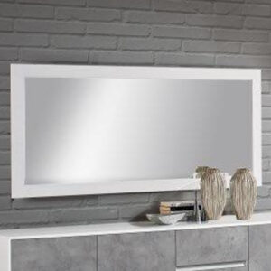 Sion Wall Mirror Rectangular Large In Matt White Wooden Frame
