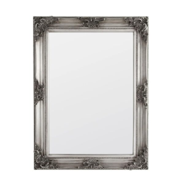 Cullowhee Glass Rectangular Wall Mirror In Pewter Frame