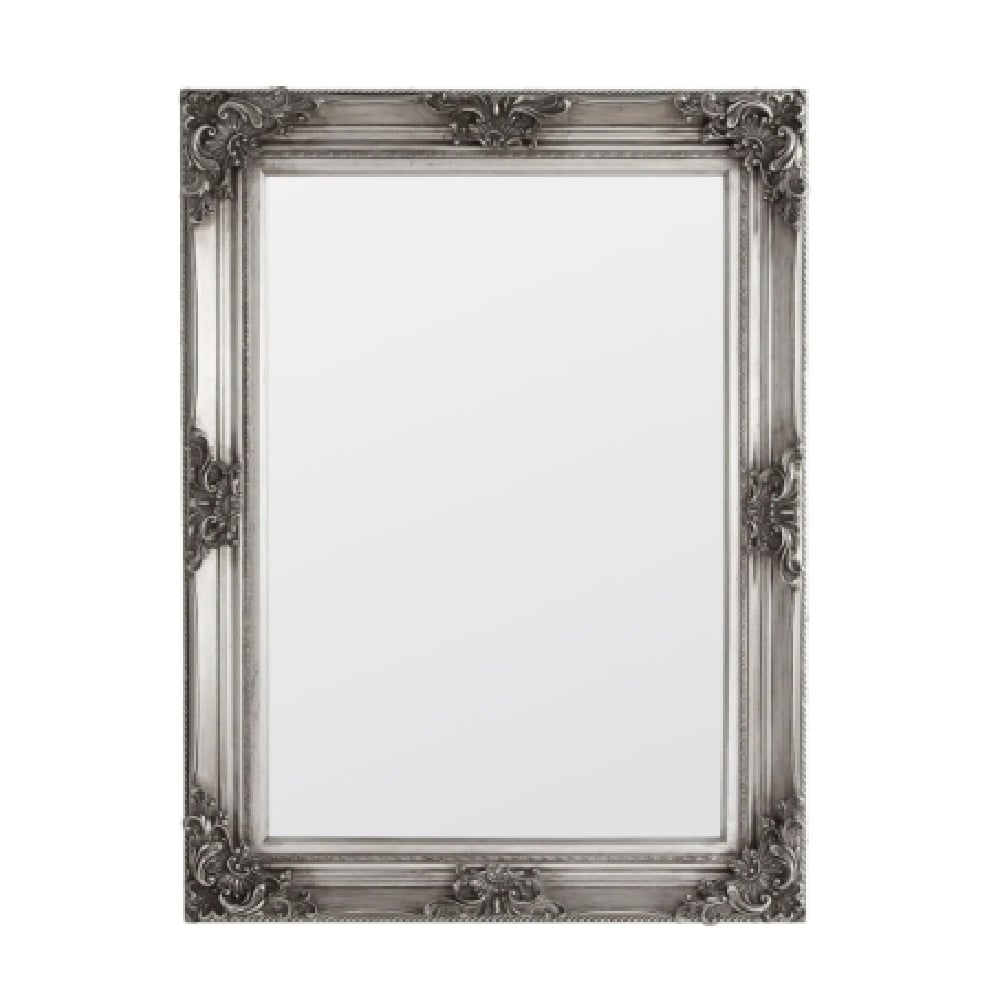 Cullowhee Glass Rectangular Wall Mirror In Pewter Frame