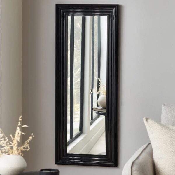 Tirana Tall Rectangular Dressing Mirror With Black Wooden Frame
