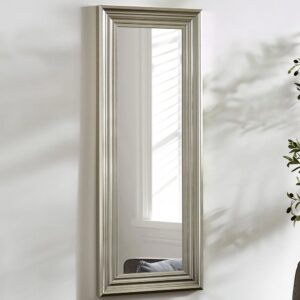 Tirana Tall Rectangular Dressing Mirror With Silver Wooden Frame