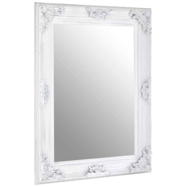 Barstik Rectangular Baroque Wall Mirror - Antique White